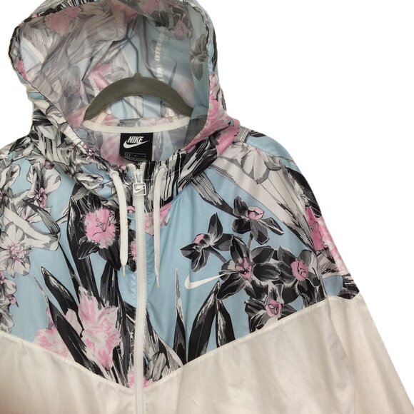Nike Hyper Femme Windrunner Floral Accent Cropped Hooded Running Jacket Size L - Picture 5 of 16